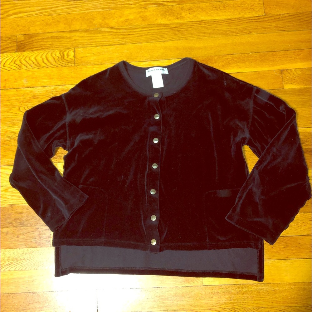 Black velvet Sonia Rykiel button down